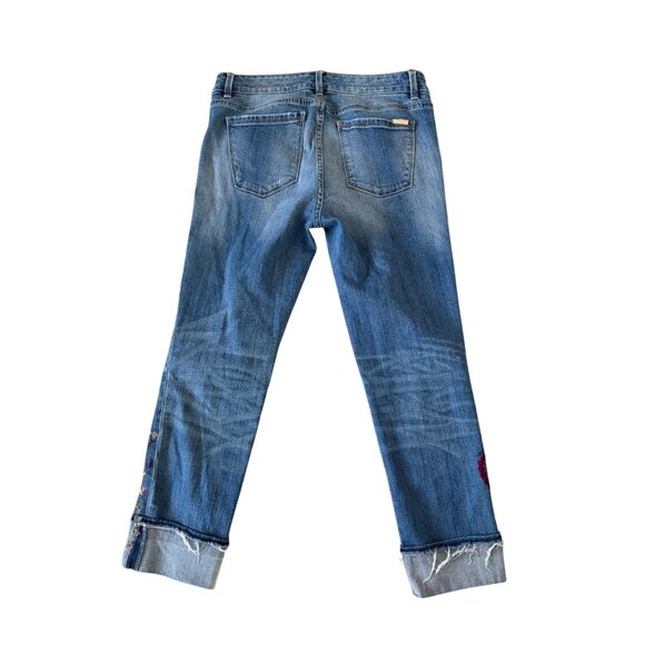 WHITE HOUSE BLACK MARKET WHBM Embroidered Slim Crop Jeans Size 6 - Picture 3 of 11